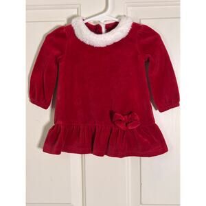 Gymboree Red Velveteen Dress w/ Faux Fur Collar